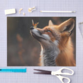 Papier Mousseline Renard mou avec papillon assis sur son nez (Artisanat)