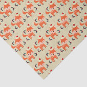 Papier Mousseline Renard Orange À Santa Hat Joli Noël Whimsical (Détail)