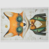 Papier Mousseline Renard Steampunk En Goggets Veste Cravate M3 Décou (Recto)