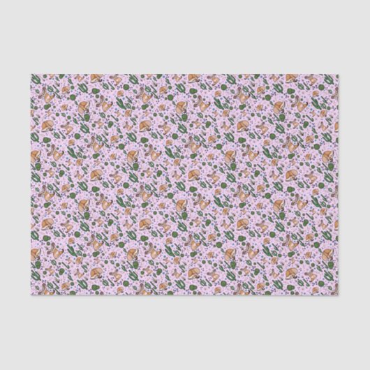 Papier Mousseline Renards de fennec en rose (Recto)