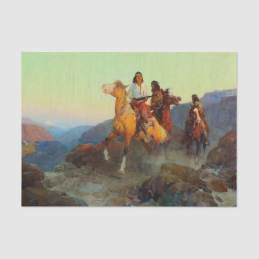 Papier Mousseline Renegade Apache par Frank Tenney Johnson (Recto)