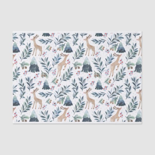 Papier Mousseline Rennes d'aquarelle dans la forêt (Recto)