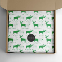 Rennes de Noël. Motif d'animaux de la forêt verte