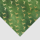 Papier Mousseline Rennes d'or sur Vert foncé (Détail)