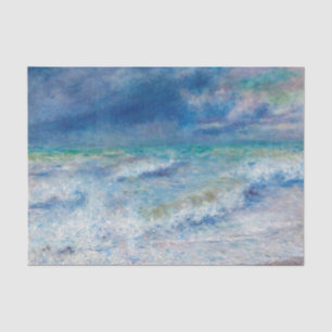 Papier Mousseline Renoir Seascape. Impressionnisme nautique bleu. Me