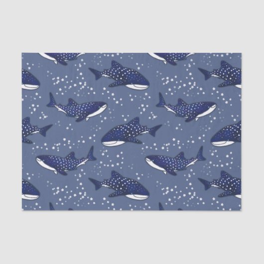 Papier Mousseline Requin de baleine étoilé (foncé) (Recto)