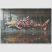 Papier Mousseline Requin Graffiti de découpage (Recto)