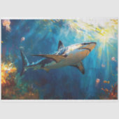 Papier Mousseline Requin Sous L'Eau Avec Découpage De Méduse (Recto)