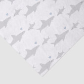 Papier Mousseline Requins mignons | Papier de tissus Baby shower (Détail)