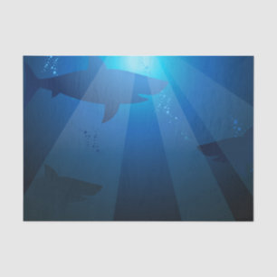 Papier Mousseline Requins nageant