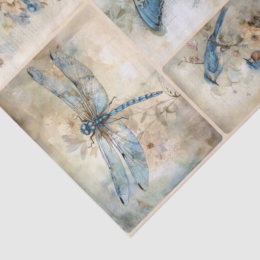 Papier Mousseline Ressort bleu (Détail)