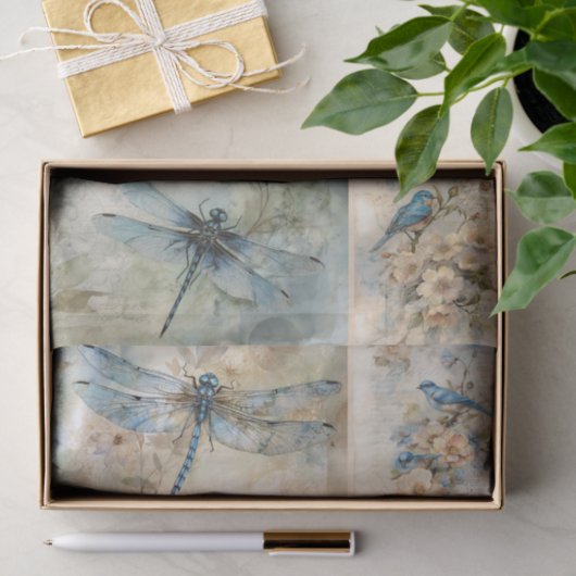 Papier Mousseline Ressort bleu (Cadeau)