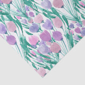 Papier Mousseline Ressort rose pourpre Tulipe Floral Aquarelle (Détail)