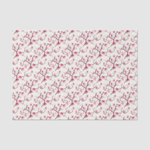 Papier Mousseline Ressort rose rousse Russe Bohème Floral