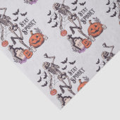 Papier Mousseline Restez Éffrayant Graveyard Squelette Gris Hallowee (Détail)