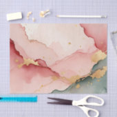 Papier Mousseline Résumé abstrait rose sarcelle or (Artisanat)