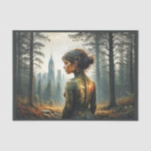 Papier Mousseline Retour à la nature : fille. (Recto)