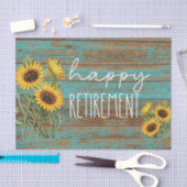 Papier Mousseline Retraite des tournesols en bois Turquoise rustique (Artisanat)