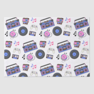 Papier Mousseline Retro 1980's Era Music Anniversaire