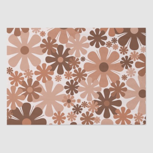 Papier Mousseline Retro 60s les années 70 esthétique motif floral en (Recto)