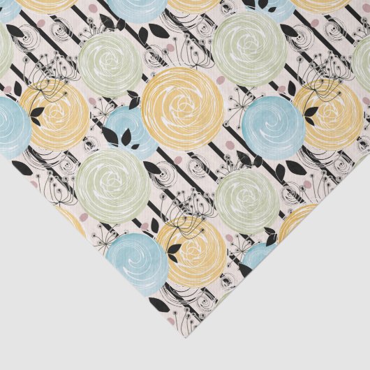 Papier Mousseline Rétro, abstract flowers (Détail)