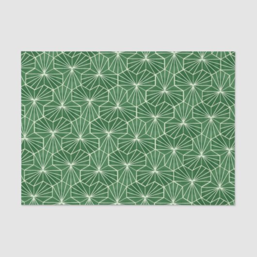 Papier Mousseline Retro Art Deco Lime Green Geometric Pattern (Recto)