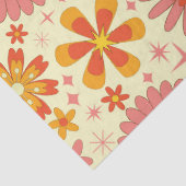 Papier Mousseline Retro atomic flowers with starbursts on cream  (Détail)
