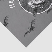 Papier Mousseline RETRO BAT AND WITCH HALLOWEEN Tissus Paper (Détail)