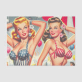 Papier Mousseline Retro Beach Party Pin-ups (Recto)