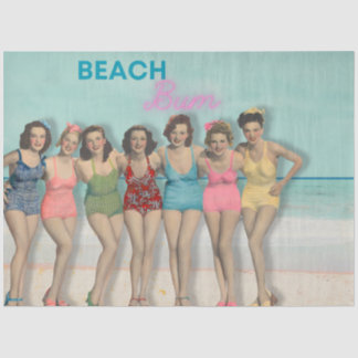 Papier Mousseline Retro Beach Pin-Up Girls Decoupage - Beach Bum 