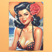 Papier Mousseline Retro Beach Summer Pin-up