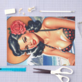 Papier Mousseline Retro Beach Summer Pin-up (Artisanat)