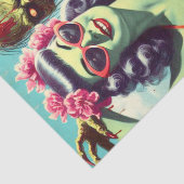 Papier Mousseline Retro Beach Zombie Pin Up (Détail)