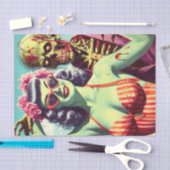 Papier Mousseline Retro Beach Zombie Pin Up (Artisanat)