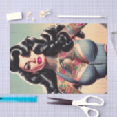 Papier Mousseline Retro Beauté tatoué vers le haut (Artisanat)