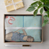 Papier Mousseline Retro Beautés de bain Découpage Tissu papier (Cadeau)