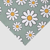 Papier Mousseline Retro Boho Cute Daisy Motif Floral (Détail)