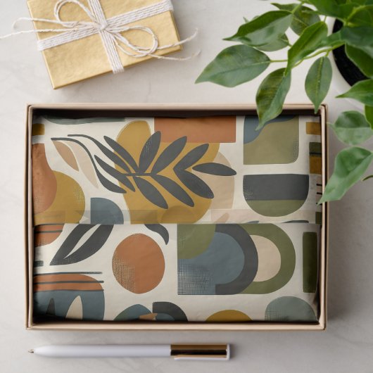 Papier Mousseline Retro Botanica Geometrica (Cadeau)