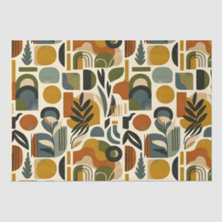 Papier Mousseline Retro Botanica Geometrica