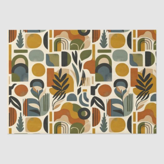 Papier Mousseline Retro Botanica Geometrica (Recto)