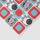 Papier Mousseline Retro Bowling Chevron Wrapon Papier Tissu (Détail)