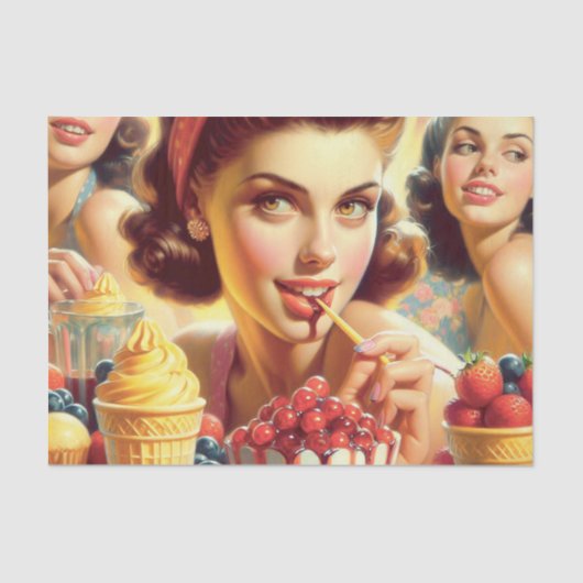 Papier Mousseline Retro Candy Girls (Recto)