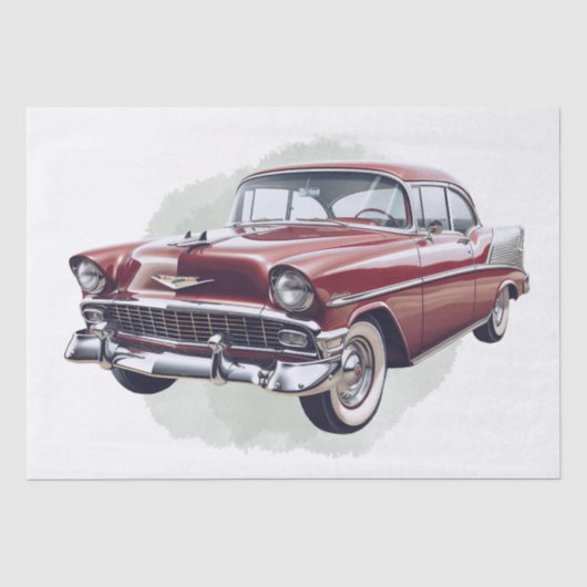 Papier Mousseline Retro Classic Car Decoupage (Recto)