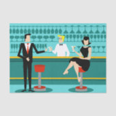 Papier Mousseline Retro Cocktail Lounge Papier Tissu (Recto)