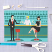 Papier Mousseline Retro Cocktail Lounge Papier Tissu (Artisanat)