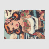 Papier Mousseline Retro Comics Tattoo Girl (Recto)