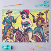 Papier Mousseline Retro Country Western Comics (Artisanat)