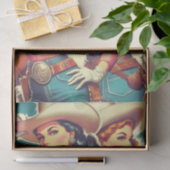 Papier Mousseline Retro Cowgirls Pin-ups (Cadeau)
