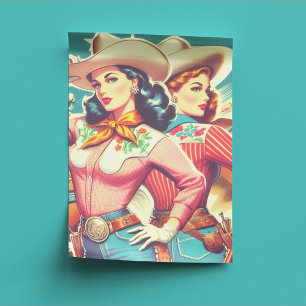 Papier Mousseline Retro Cowgirls Pin-ups
