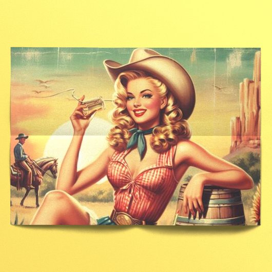 Papier Mousseline Retro Cute Cowgirl
